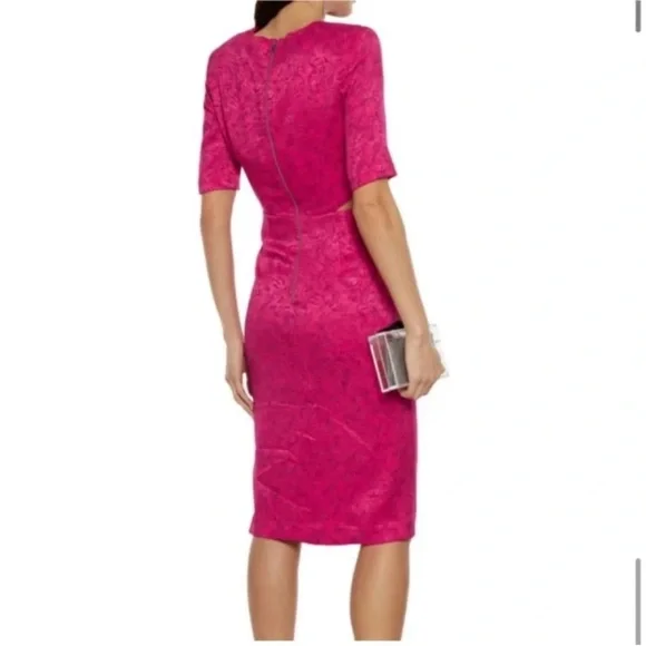ALICE + OLIVIA Stella Cutout Midi Dress in Pink Size 2 - Picture 14 of 15